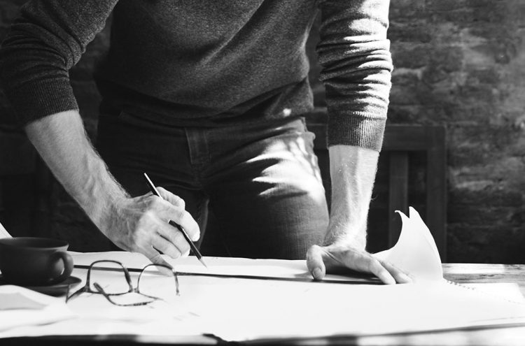 Architect working at desk